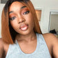 Ombre Brown Bone Straight Bob T Part Lace Front Human Hair Wig For Women Colored Brazilian Remy Hair Glueless 99j Red Wig