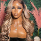 Ombre Ash Blonde Colored 13x6 Lace Frontal Wig Body Wave 5x5 Lace Closure Wig Brown Transparent Human Hair Wigs For Black Women