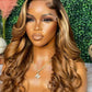 Ombre Ash Blonde Colored 13x6 Lace Frontal Wig Body Wave 5x5 Lace Closure Wig Brown Transparent Human Hair Wigs For Black Women