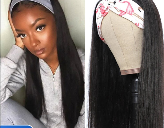 Headband Wig Human Hair Straight Glueless Brazilian Wigs For Black Women Remy