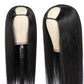 Malaysian Straight U Part Wig Human Hair Wigs For Women Straight Wigs No Lace Part Wig No Glue Hair Wig 180% Density wholesale