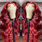 Body Wave Wig Burgundy Lace Front Wig 13x4 13x6 Hd Lace Frontal Wig 360 Full Lace Wig Human Hair Pre Plucked 99j Red Colored Wig