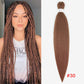 4Pcs Long Straight Pre Stretched Synthetic Braiding Hair Extensions Green Color Box Braid 24/30inches Rainbow Crochet Hair
