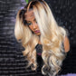 Colored Human Hair Wigs Ombre Blonde Lace Front Wig Human Hair Dark Roots 613 Transparent Hd Lace 13x6 Frontal Wig 360 Frontal