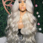 Platinum Ash Blonde Colored Lace Front Wig Pre Plucked 13X6 HD Transparent #60 White Lace Frontal Wigs For Women Human Hair