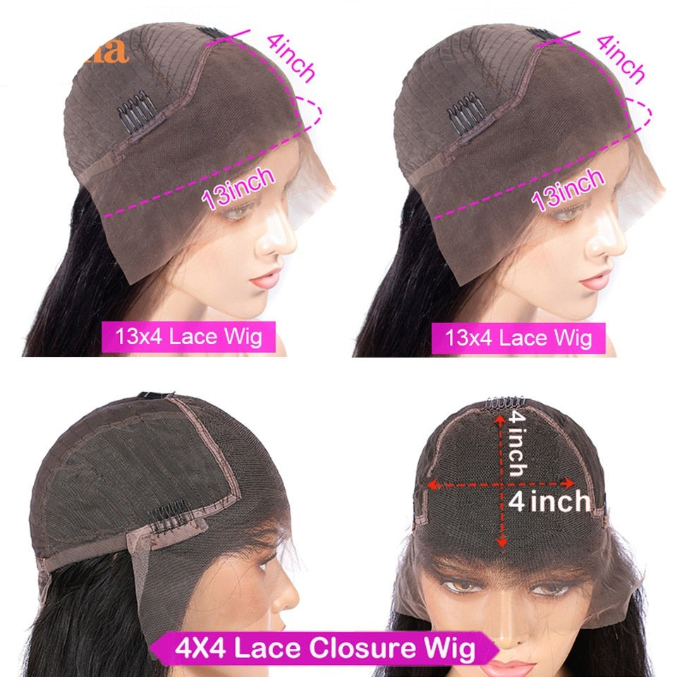 Dark Green Lace Front Wigs For Women Human Hair Pre Plucked Transparent Ombre Green Lace Frontal Wig with Roots Colored