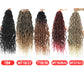 Goddess Faux Locs With Curly End Synthetic Crochet Braids Hair Extensions For Women Ombre Brown Color Messy Dreadlocks