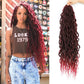 Goddess Faux Locs With Curly End Synthetic Crochet Braids Hair Extensions For Women Ombre Brown Color Messy Dreadlocks
