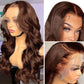 Chocolate Brown 13x4 Lace Frontal Human Hair Wigs For Women Body Wave HD Transparent Lace Front Human Hair Wig