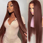 Chocolate Brown 13x4 Lace Frontal Human Hair Wigs For Women Body Wave HD Transparent Lace Front Human Hair Wig