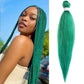 4Pcs Long Straight Pre Stretched Synthetic Braiding Hair Extensions Green Color Box Braid 24/30inches Rainbow Crochet Hair