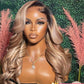 Ombre Ash Blonde Colored 13x6 Lace Frontal Wig Body Wave 5x5 Lace Closure Wig Brown Transparent Human Hair Wigs For Black Women