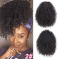 Synthetic Afro Kinky Curly Hair Extension Drawstring Puff Ponytail Synthetic Clip in Pony Tail African American Hair Extension